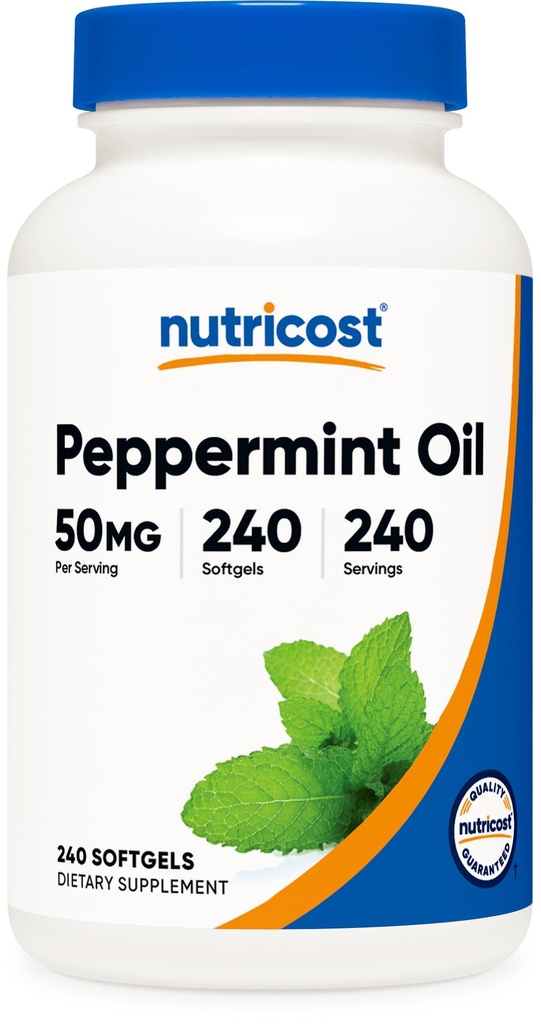 Nutricost Peppermint 오일 Softgels (240 SFG) (50 MG) - 글루텐 무료, 제 3 자 테스트 및 GMO 무료