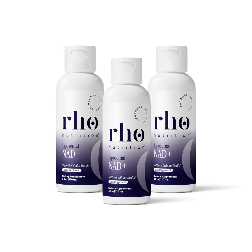 Rho Nutrition Liposomal NAD + - 액체 보충 지원 흡수를 돕기 위해 설계 - NAD +의 활성 형태 정상적인 세포질 건강, 건강한 노후화, 에너지 대사 및 활력 - 3 팩