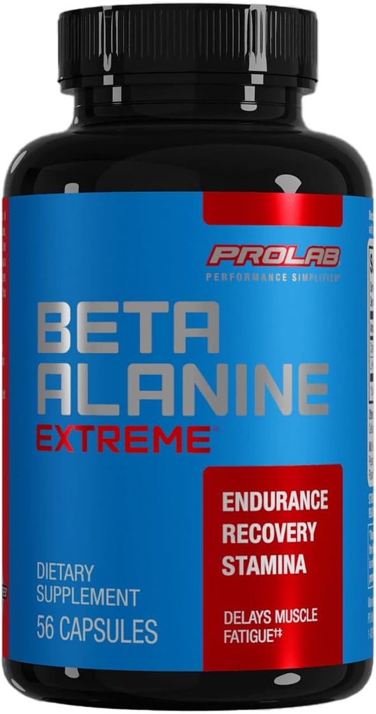 Prolab 영양 Beta Alanine Extreme with Carnosyn, 3200mg 높은 효능, Boosts 운동 내구시간 및 지연 피로 (56 모자)