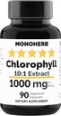 MONOHERB Chlorophyll 추출물 1000 mg - 90 채식 캡슐