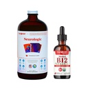 LIQUIDHEALTH Neurologic Nootropic 초점 보충교재 & 유기 메틸 B12 Immune 지원을 위한 Tart 버찌 주스를 가진 5000mcg 비타민 하락, 개량된 기억 & 농도, 자연적인 에너지, 전반적인 건강