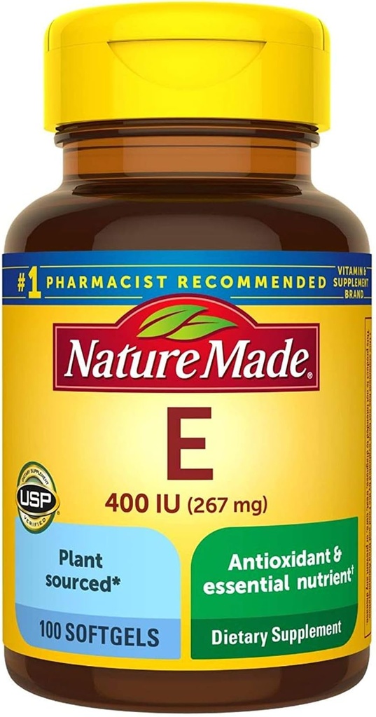 자연 만든 비타민 E 400 I.U. Softgels 100 ea (팩 2)