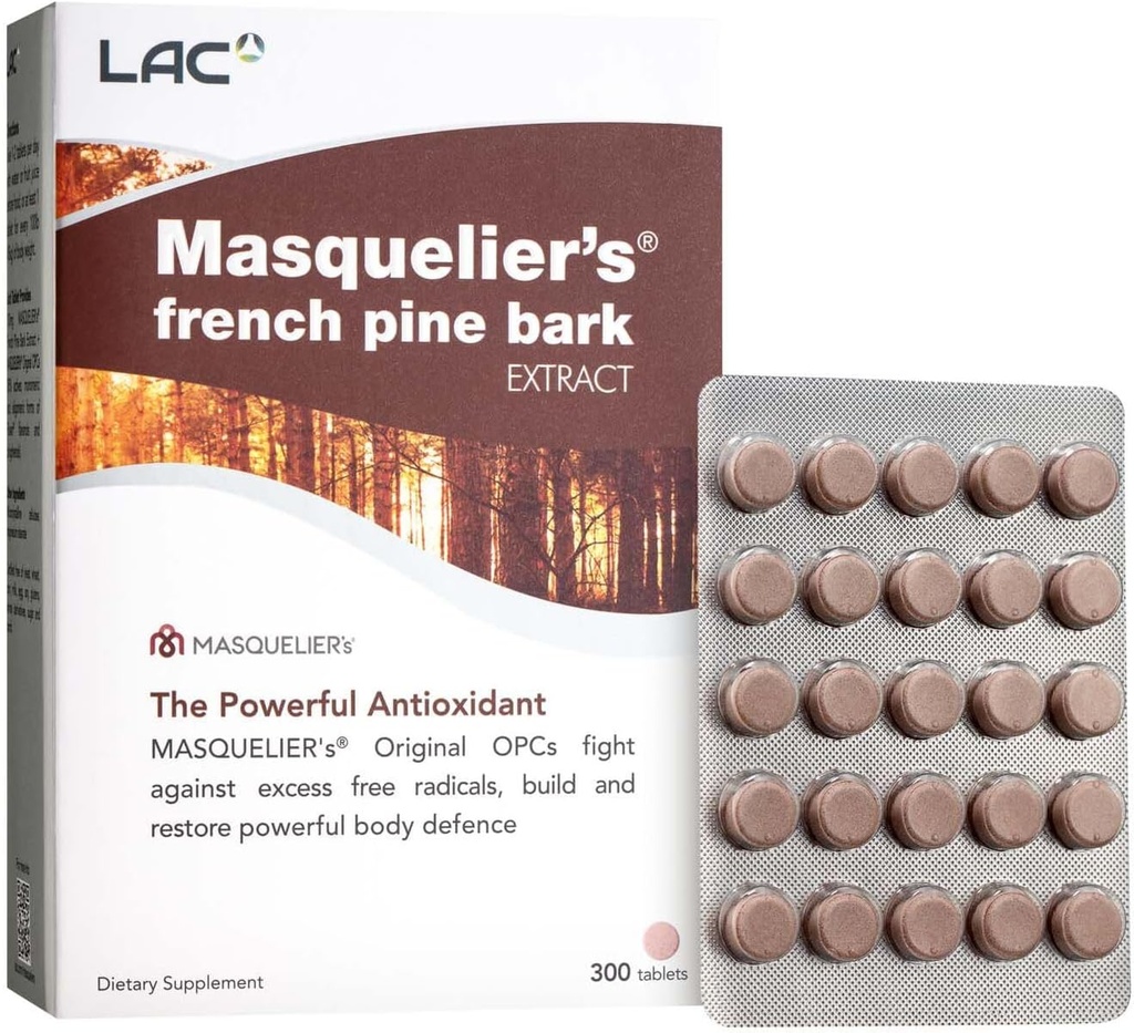 LAC Masquelier의 프랑스 소나무 껍질 추출물 (300 정제)