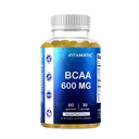 Vitamatic BCAA Gummies - 분지 사슬 아미노산 보충교재 - 복숭아 풍미 - 서빙 당 600mg - 60 Vegan Pectin 근거한 Gummies (1개의 병)