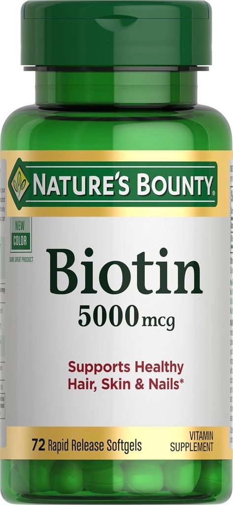 자연의 현상 Biotin 5,000 mcg 모자, 72 ct