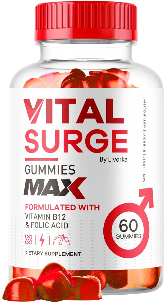 Vital Surge - 남자 Gummies, Vital Vita Surge 최대 힘 1050 MG, VitalSurge 보충교재 지원 거미 진보된 공식, 우수한 비타민 Gomitas (60의 Gummies)를 위한 Vital 큰 파도
