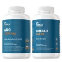 Tobias AKG 보충교재 & Omega 3 물고기 기름은, AKG와 세 배 Strength Omega 3 EPA & DHA, Non-GMO를 가진 세포 에너지 & 전반적인 건강을 지원합니다