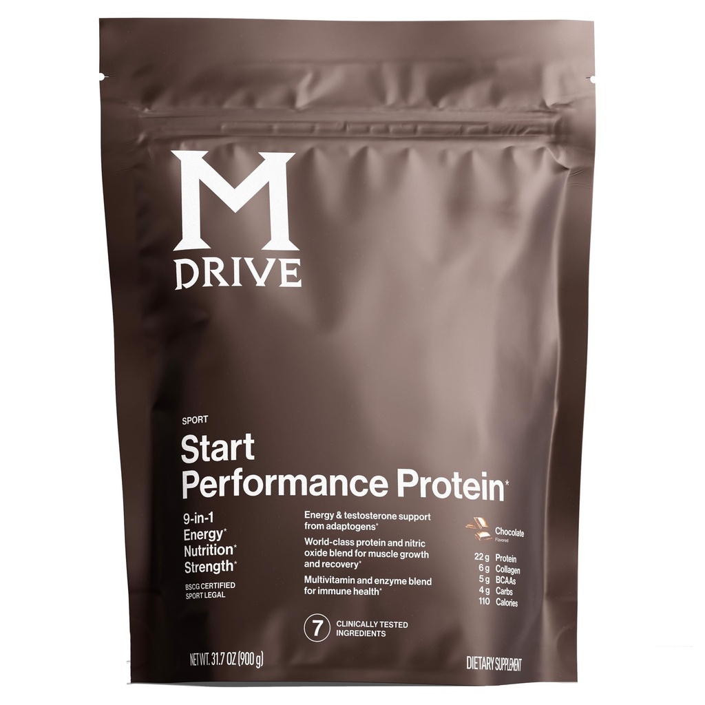 Mdrive Start, 9-in-1 Complete Nutrition and Protein Shake Powder, Energy, Strength, Digestion, Immune Health, Nitric Oxide, Recovery and reduces - 초콜릿 Mousse 31.7oz, 30 서빙