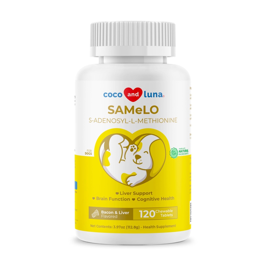 개와 동일 - 120 Chewable Tablets - S-Adenosyl-L-Methionine, Liver Supplement - 두뇌 건강, Cognitive Support, Liver Support (Same Tablet) 홍보