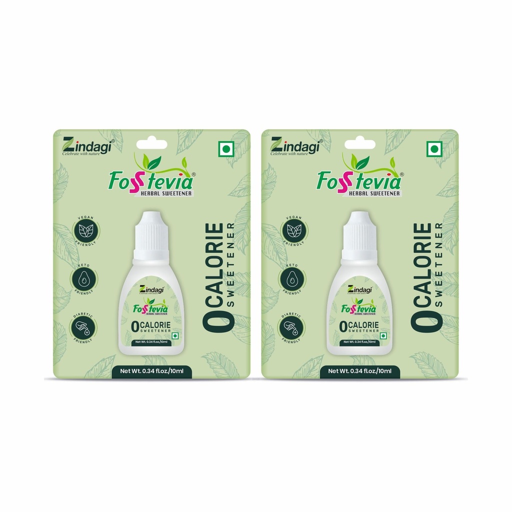 Zindagi Stevia Liquid Drops | Natural Sugar Free Sweetener | Zero Calorie & Diabetic Friendly | 20ML