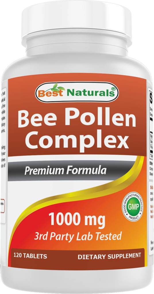 최고의 자연 꿀벌 꽃 단지 1000 mg 120 정제