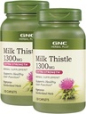 GNC 초본 플러스 우유 이틀 1300mg의 쌍둥이 팩, 병 당 120의 모자를 씌우는, 건강한 간기능을 지원합니다