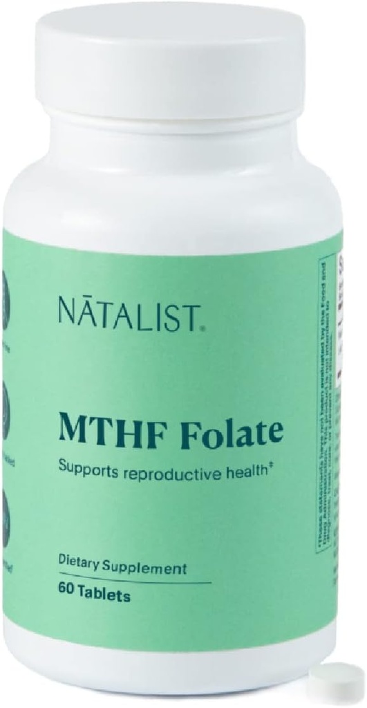 NATALIST MTHF Folate 1000 mcg (L-5-MTHF)는 여성을 위한 건강한 fertility & 임신을 지원합니다 - Reproductive 건강 & 태아 발달을 위한 매일 Folate 보충교재 - Vegan, 글루텐 자유로운 - 60의 정제