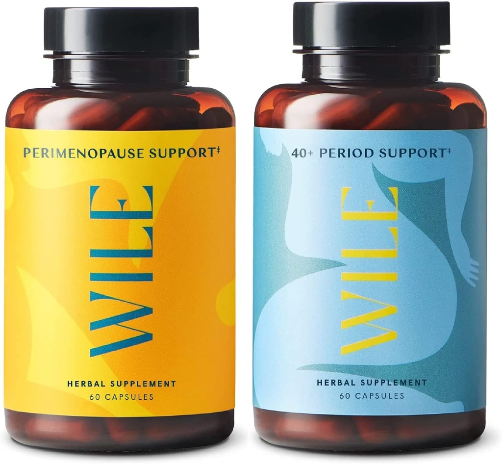 Wile Perimenopause 지원 & 40+ 기간 지원, 2 팩, 여성을 위한 PMS 기복 & Menopause 보충교재, (2) 60의 캡슐의 병 각각, 120 합계