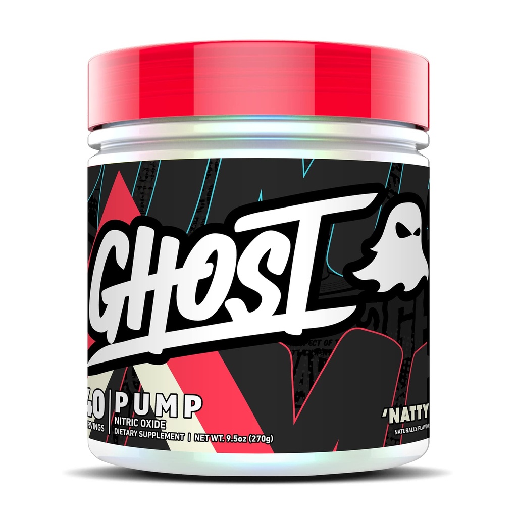 GHOST 펌프 니트로 산화물 분말, Natty - 40 서빙 - 설탕 & Stim-Free 사전 운동 보충제 - L-Citrulline, Arginine Nitrate & L-Glutathione - Soy & Gluten-Free, Vegan