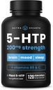 NutraChamps 5-HTP 200mg, 120 Vegan 캡슐, 순수한 5HTP 100mg 플러스 Co-Factors 비타민 B6 & 비타민 C