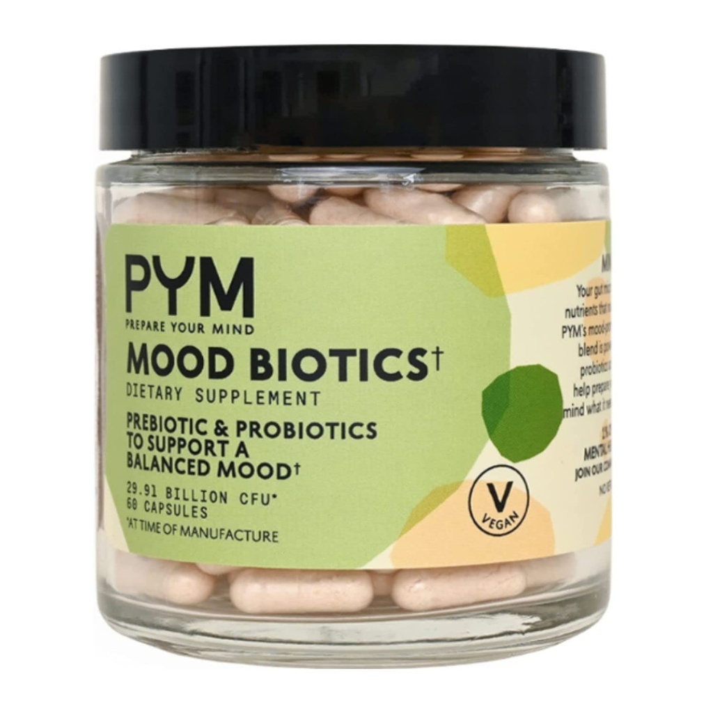 Prebiotics와 Probiotics는 PYM에 의해 22.91 억 CFU (60 조사) Gut Health & Mood Support Supplement | Non-GMO, Vegan, 글루텐 무료