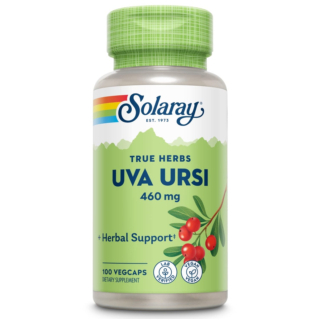 SOLARAY Uva Ursi 잎 460 mg | 건강한 방광, Kidney & Urinary Tract 기능 지원 | 비 GMO | 100ct (3일간)