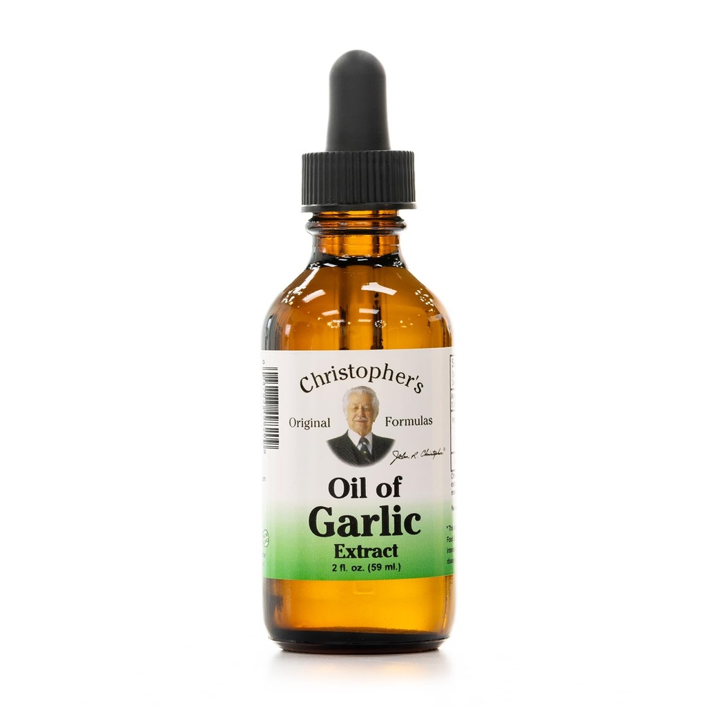 Christopher's Original Formulas Oil of Garlic Extract 2 Ounces - 1 팩 - 프리미엄 초본 보충 - 냉압 및 순수한 액체 마늘 오일 | 다목적 사용