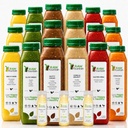 익지않는 샘에 의해 청결한 3 일 단백질 주스, 모든 자연적인 익지않는 Detox Cleanse, 찬 눌러진 과일, 야채, 바닐라 및 초콜렛 풍미, 맛있고 Energizing, 18의 병 12oz, 3 빙하 탄