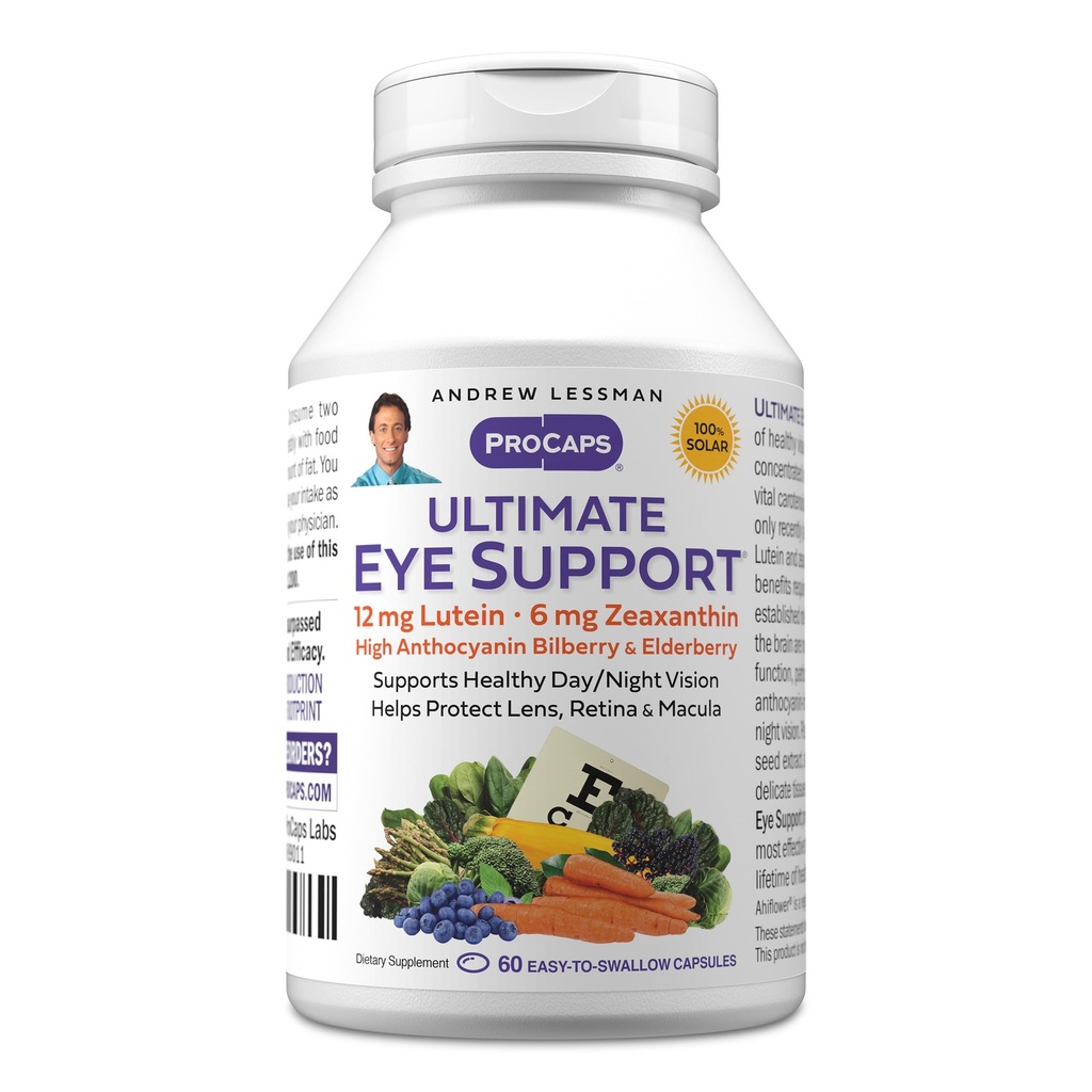 ANDREW LESSMAN 궁극적 인 눈 지원 60 Softgels - 12mg Lutein, 6mg Zeaxanthin, Bilberry, 아이 건강을 지원하고 건강한 시각을 승진시키는 중요한 Nutrients. 첨가물 없음. 쉽게 삼키기 Softgels