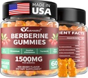Ceylon Cinnamon Gummies와 Berberine - Chromium, Turmeric 및 Milk Thistle과 1500mg Berberine HCI 보충 - Immune 지원 - 여성 및 남성 - 60 설탕 무료 Gummies