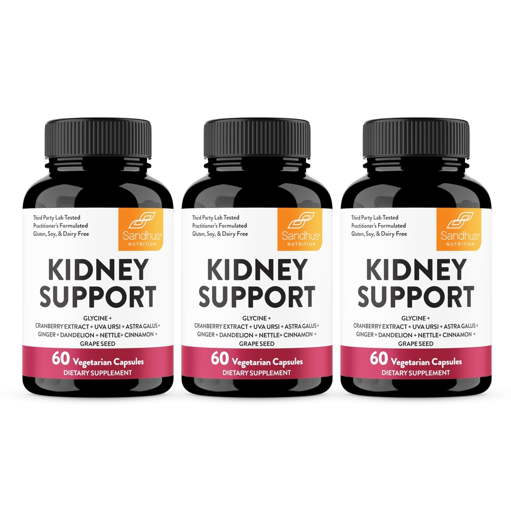 Sandhu 's Kidney Cleanse Detox & Repair Support Supplement for Men and Women | 크랜베리 추출물 포함 | 지원 Kidney & Urinary Tract Health | 60 채식 캡슐 (팩 3)