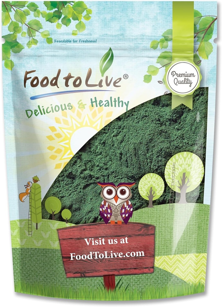 라이브 클로렐라 분말, 4 파운드 음식 - Kosher, Raw Green Algae, Vegan Superfood, Bulk, Pure Vegan Green Protein, Rich in Vitamins and Minerals, Great for Drinks, Teas and Smoothies