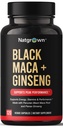 Natgrown Black Maca Root + Panax Ginseng Powder Capsules 1500 mg with Black Peruvian Maca Root & Korean Panax Ginseng Supplement for Men and Women - Vegan Pills (120 카운트)