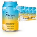 Recess Mood Magnesium & Adaptogen 음료, 휴식 음료, 12 Ounce (Tropical Bliss, 12 팩)