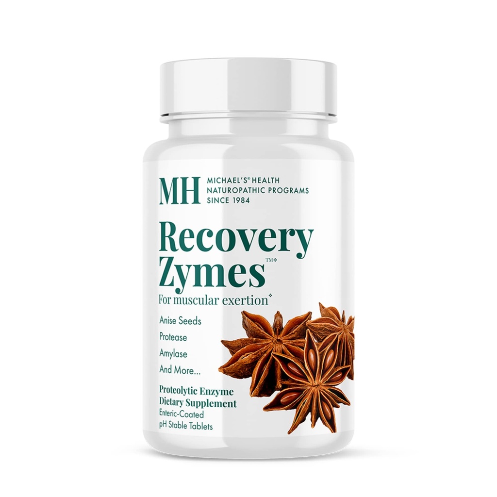MICHAEL의 건강 Naturopathic 프로그램 회복 Zymes - 90의 Enteric 입히는 PH 안정되어 있는 정제 - Proteolytic 효소 보충교재 - 지원 자연적인 Inflammatory 응답 - 15의 서빙