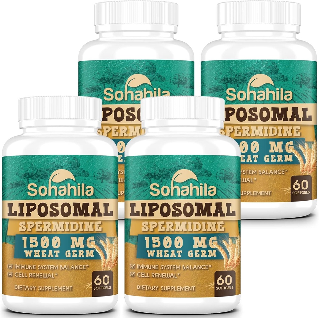 spermidine 보충교재 15 MG - 99% 순수성, 높은 흡수, 아연 & Thiamin를 가진 1500 MG Fermented 밀 Germ 추출물, 남자 & 여자를 위한 spermidine - 세포질 갱신, 시효 방어, 에너지, 240 Softgels