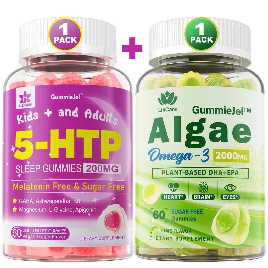 LILICARE Vegan 오메가 3 구미 & 5HTP 구미