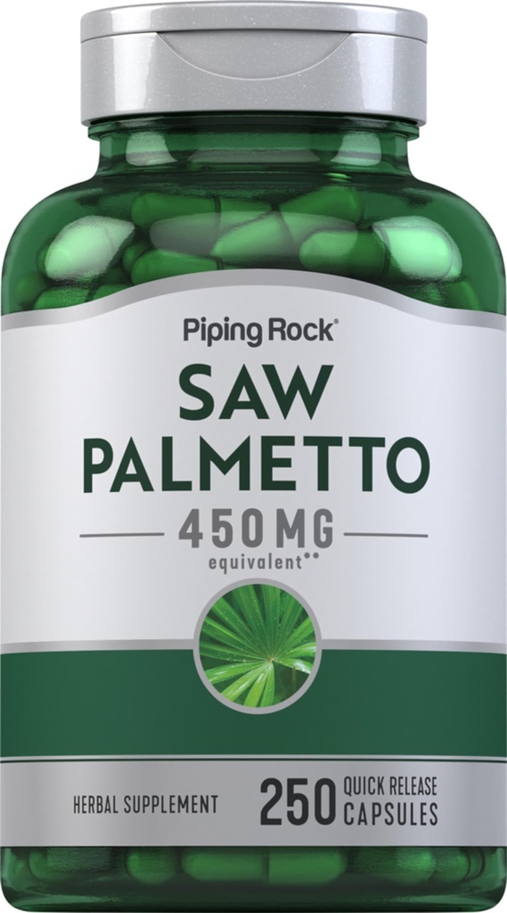 핑 락은 남성과 여성을 위해 팔로토를 보았다 | 450 mg | 250 캡슐 | 허브 추출물 보충 | Serenoa Repens | Non-GMO, 글루텐 무료