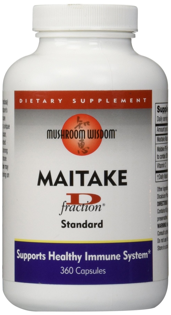 MUSHROOM WISDOM Maitake 버섯 추출물 D-Fraction 360 캡슐