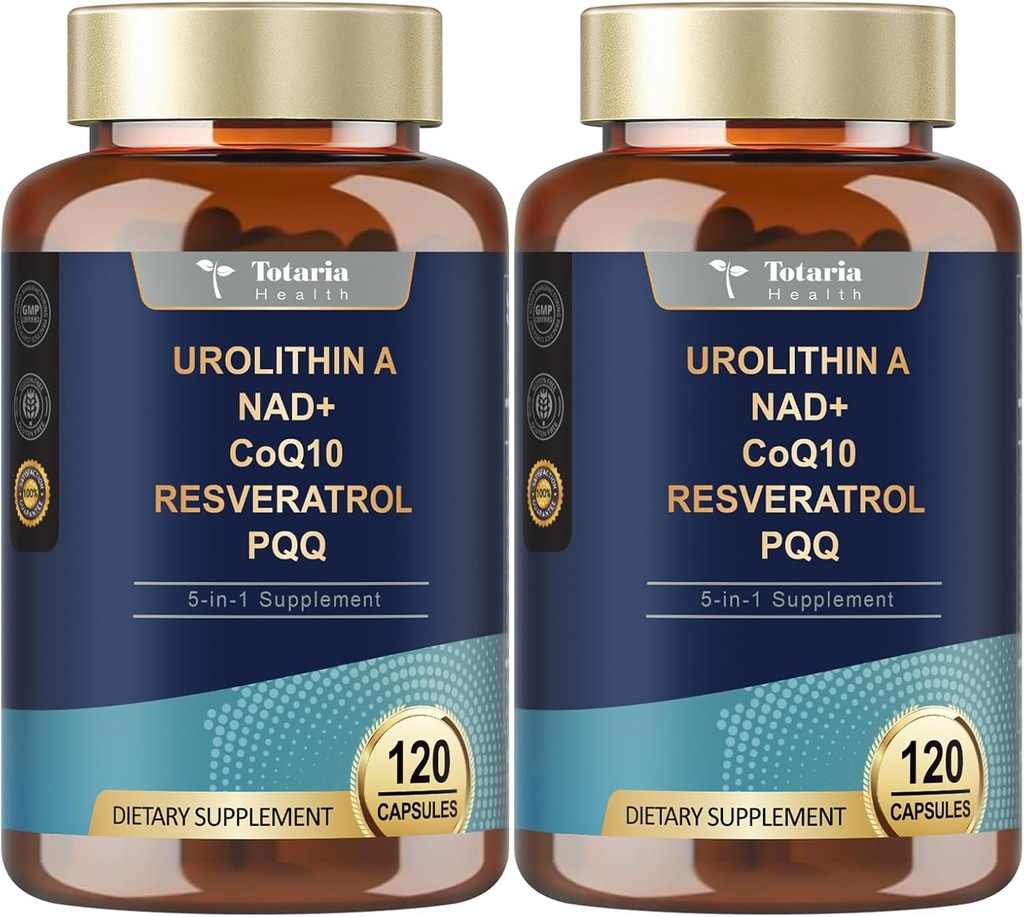 Totaria Urolithin NAD,CoQ10를 가진 보충교재 1000mg, 근육 에너지 산화 방지제 (포장 2)를 위한 여자 120 Softgel를 위한 보충교재