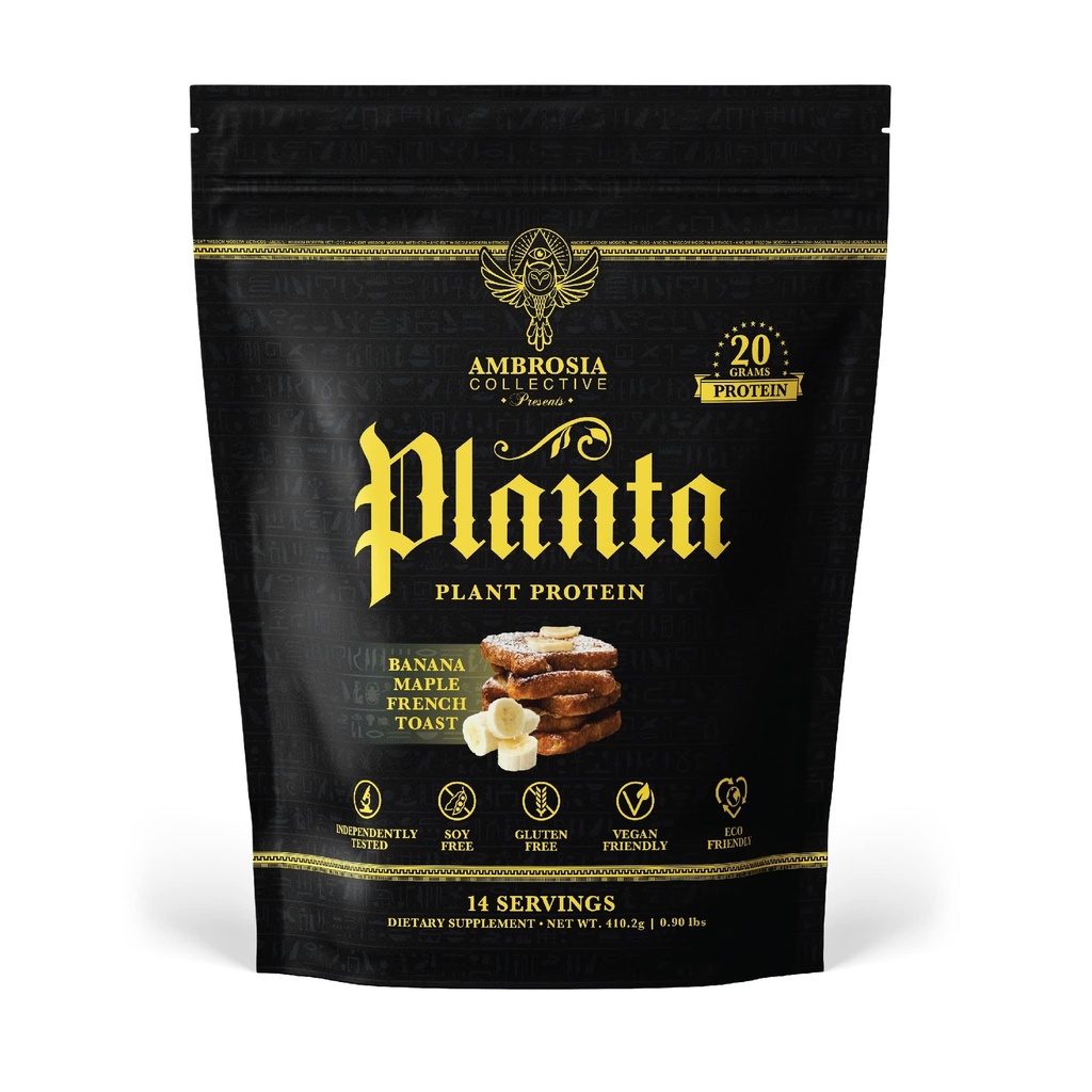 Ambrosia Planta - 프리미엄 플랜트 기반 단백질 | Vegan & Keto Friendly | Bloating or Stomach Upset의 미식 풍미 | 추가 설탕 | 14 인분 | (반나 메이플)