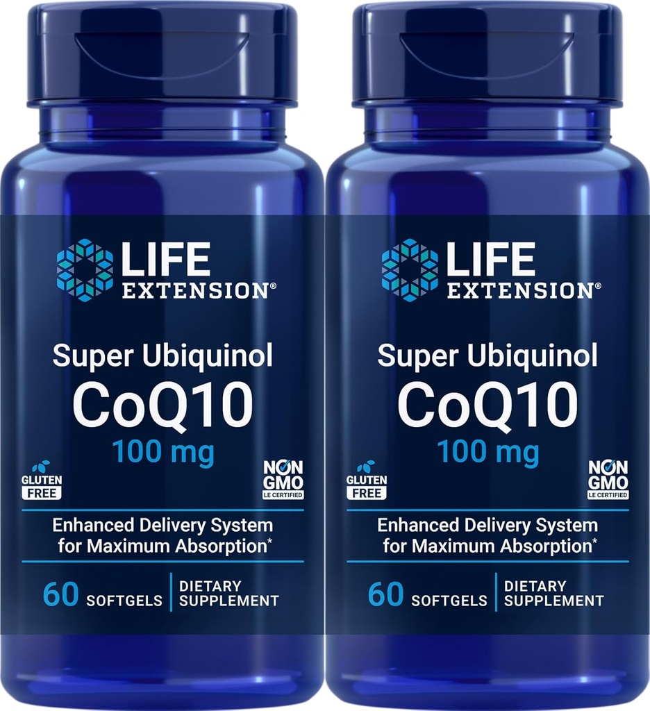 수명 연장 슈퍼 Ubiquinol CoQ10 100 mg, 60 softgels (팩 2)