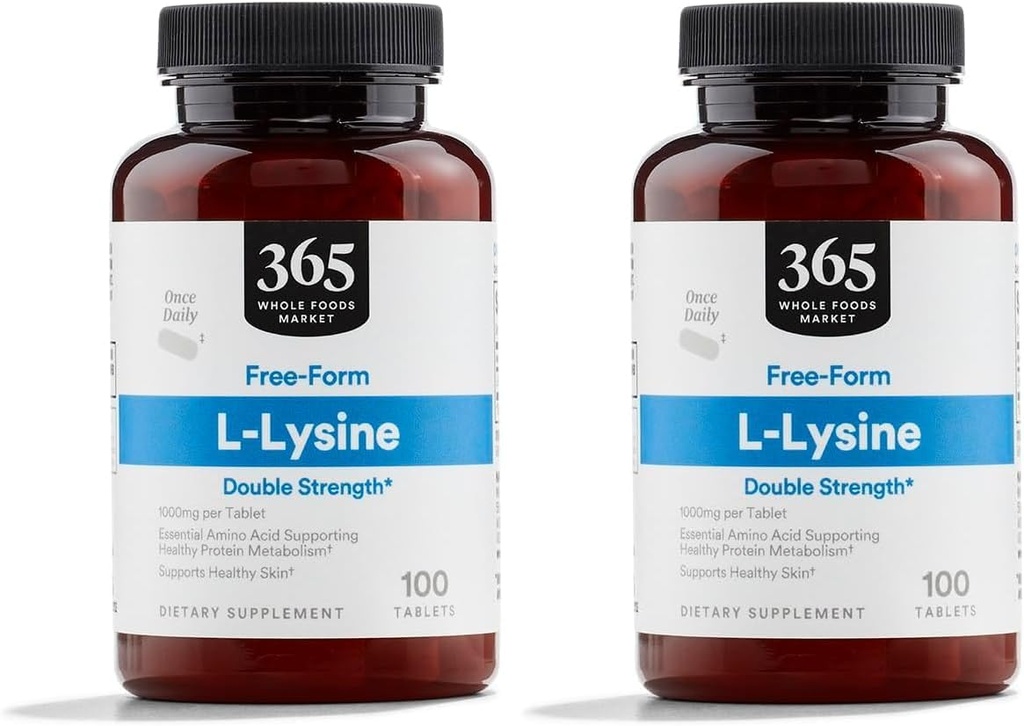 전체 식품 시장, L-Lysine 두 배 힘, 100 ct (포장 2)