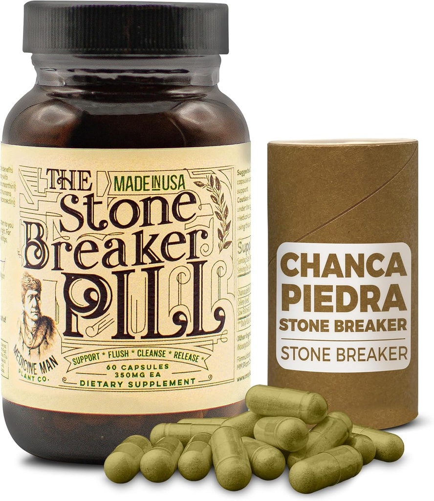 돌 차단기 알약 60 캡슐 - Gallbladder 및 Kidney는 Chanca Piedra, Celery Seeds 및 Saw Palmetto - 초본 및 유기 Gallbladder 및 Kidney Stone Breakers를 보충합니다.