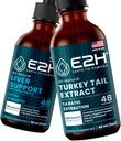 E2H: Liver 지원 보충교재와 터키 꼬리 버섯 추출물 | Vegan, Non-GMO - 2 Fl Oz 각 (4 Fl Oz 합계) - 번들