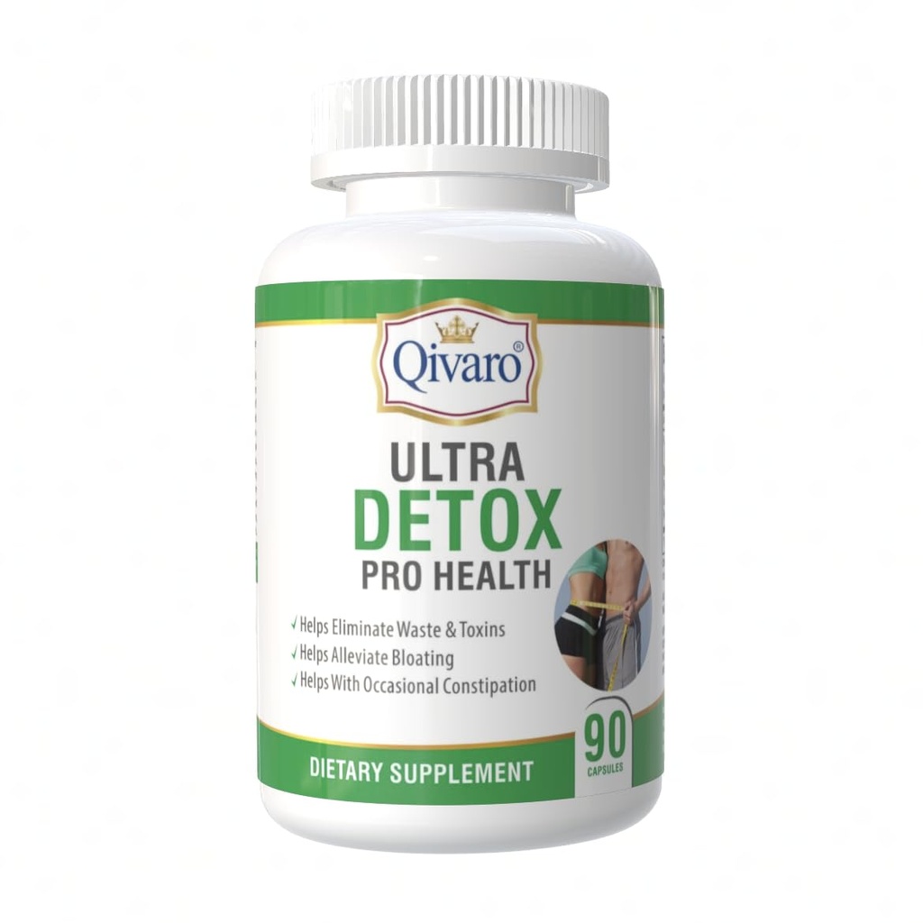 Ultra Detox Pro Health - Detox Cleanse Supplement - Psyllium Husks, Apple Pectin Powder & Glucomannan Powder - 섬유 보충 - 90 캡슐