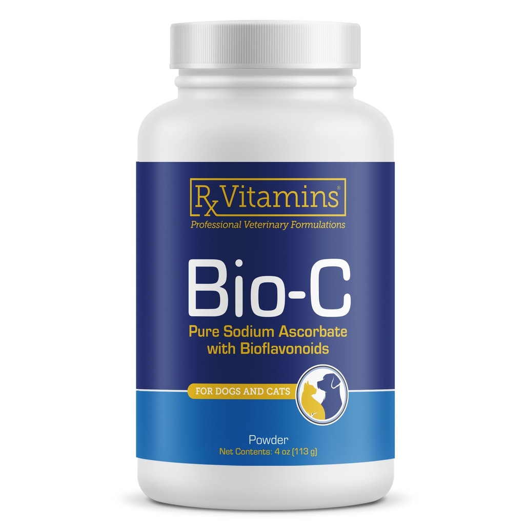 Rx Vitamins Bio-C - 개와 고양이를위한 비타민 C - 알레르기 완화를위한 레몬 Bioflavonoids - 면역 지원 보충교재 - 건강한 외투와 피부를 촉진 - 공동 보충 - 4 oz
