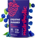 남성과 여성을위한 크레아틴 Monohydrate Gummies - Digest, Vegan, Gluten-Free, Non-GMO, Gummy 당 크레아틴 1.5g - 45ct (45 카운트, 블루 라즈베리)