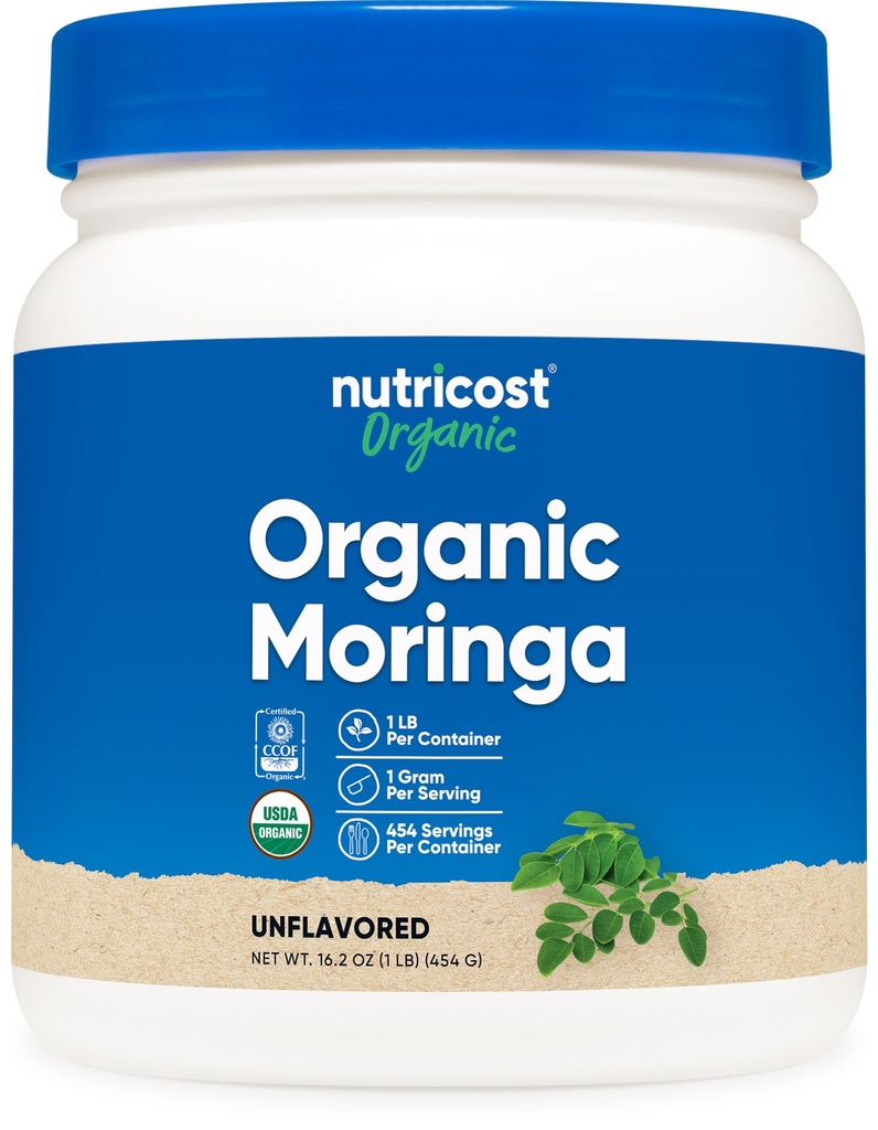 Nutricost 유기 Moringa 분말 1LB (16oz) - 글루텐 무료, 비 GMO, 채식 친화적 인