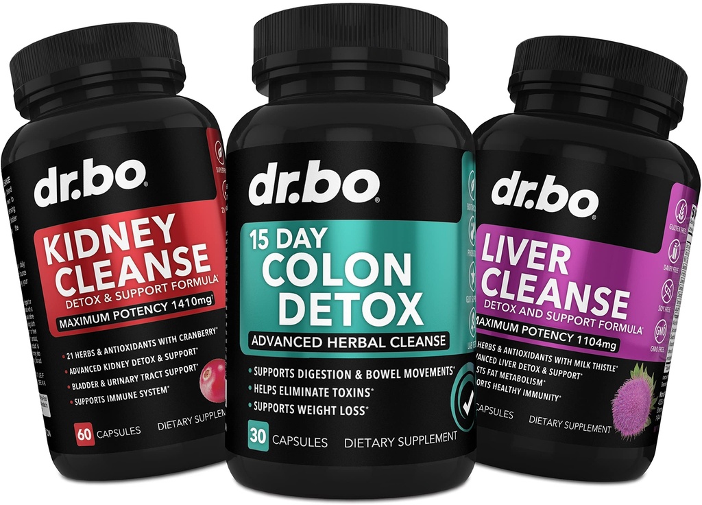 Colon, Kidney & Liver Cleanse Detox Support Supplement - 15 Day Intestinal Cleanse Pills & Bloating & Daily Constipation Relief에 대한 Probiotic - Bladder Control, Urinary Tract & Gallbladder 건강 지원