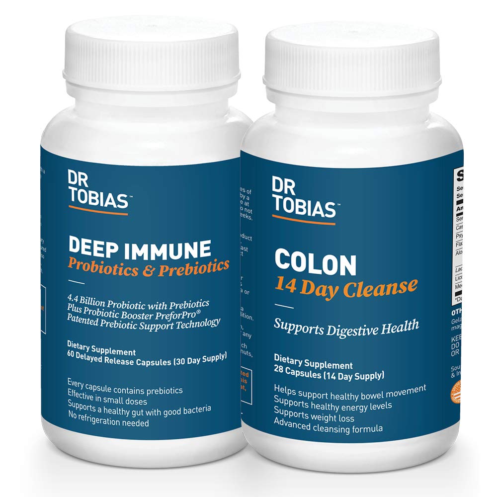 Dr. Tobias Digestive Kickstarter 번들 Colon 14 Day Cleanse & Deep Immune Probiotics & Prebiotics