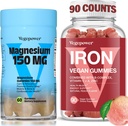 마그네슘 구미를 가진 철 보충교재, 비타민 C, A, B 복합체, Folate, 성인 & 아이를 위한 아연을 가진 Vegan 철 구미, Anemia, Relaxation Sleep, Non-GMO