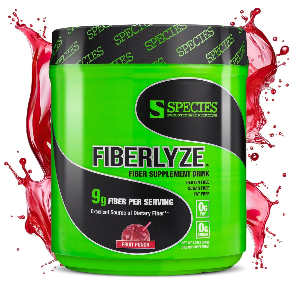 Species 영양 Fiberlyze 섬유 보충교재, 심실 근거한 녹는 & 건강한 대령을 위한 불용해성 섬유 분말, 소화 기능 (Fruit 펀치, 30 서빙)