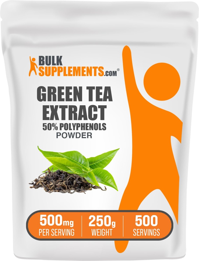 BulkSupplements.comgreen 차 추출물 분말 - 50% 폴리페놀 보충교재, EGCG 보충교재 - 글루텐, 봉사 당 500mg, 250g (8.8 oz) (1의 포장)